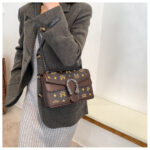 French Niche Bags for Women New Trendy Autumn and Winter Chain Shoulder Crossbody Bag Printed Small Square Bag Retro Style - Image 4