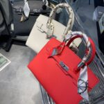 Lychee Pattern Hand-Held Silk Scarf Platinum Bag New High-End Large-Capacity Single Shoulder Kelly Bag Kelly Cross-Border - Image 3
