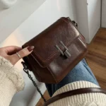 Ins Super Popular Retro Bag Small Bag Women's New Fashionable Korean Style All-match Texturized Crossbody Bag Fashionable Small Square Bag - Image 2