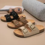 New Summer Fashionable Buckle Leather Bocon Flat Beach Casual Sandals and Slippers for Men and Women Half Slippers Thick Bottom Outer - Image 3