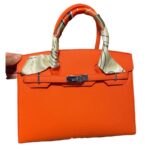 Lychee Pattern Hand-Held Silk Scarf Platinum Bag New High-End Large-Capacity Single Shoulder Kelly Bag Kelly Cross-Border - Image 5
