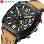Curren Carreen Men's Watch Calendar Watch Belt Men's Watch Multi-functional Six-pin Business Men's Watch 8398 - Image 4