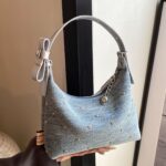 Niche Design Denim Armpit Bag for Women New Trendy Fashion Versatile One-Shoulder High-End Satchel Bucket Bag