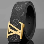 New Men's Hairstylist Leather Belt Trendy Young Men's Versatile Fashion Plaid Belt - Image 4