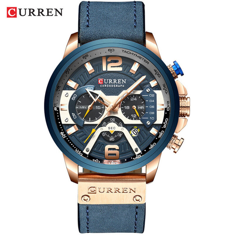 10689021125_64413305.jpg CURREN Karin 8329 Trendy Men's Waterproof Watch Six-pin Multi-function Fashion Large Dial Calendar Watch - Image 1