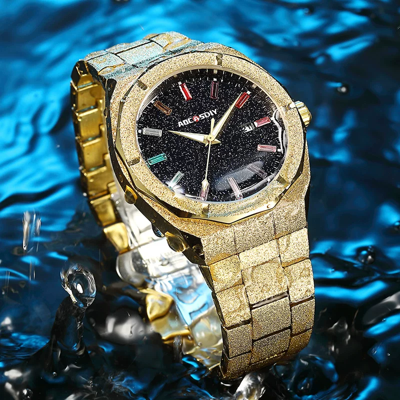 AOCASDIY Watch Men's Fashion Luxury Full Diamond Starry Quartz Watch Waterproof Steel Band Men's Watch Amazon Explosions 3 O1CN0140bkyw1PgVXbukR7x 2208896371870 0 cib