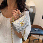 Light Luxury Quilted Women's Bag New Mini Armpit Bag Chain Fashion Shoulder Crossbody Bag Handbag Small Square Bag - Image 4