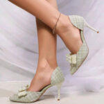 Black High Heels Women's Stiletto Heel Pointed  New Arrival Bow Rhinestone Single Shoes Hollow Sandals - Image 3