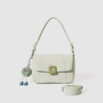 Niche High-end Underarm Bag New Fashion Light Luxury Shoulder Crossbody Bag Simple Soft Leather Portable Flower Roll Bag - Image 2