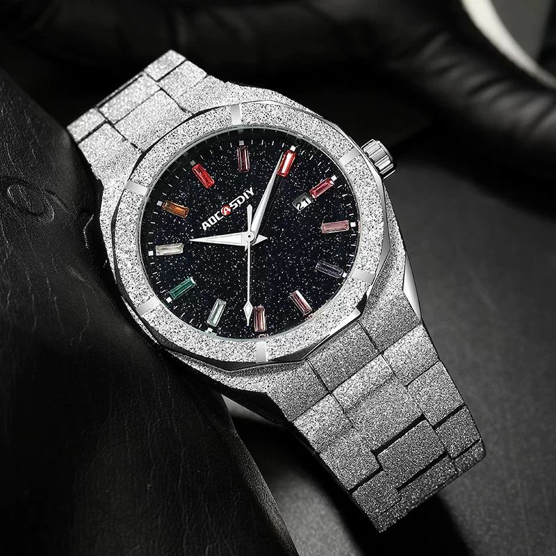AOCASDIY Watch Men's Fashion Luxury Full Diamond Starry Quartz Watch Waterproof Steel Band Men's Watch Amazon Explosions 5 O1CN01VpcpHb1PgVXUmPCJB 2208896371870 0 cib