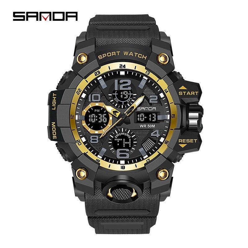 O1CN01Yb9aC92BWWJdk6eBK_2214027858346-0-cib.jpg New Sports Watch Men's Fashion Large Dial Multifunctional Waterproof Student Fashion Wholesale Men's Electronic Watch - Image 1