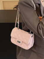 Korean Style New Fashion Diamond Embroidery Line Small Square Bag Women's Underarm Bag High-grade Chain Crossbody Bag - Image 3