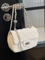 Korean Style New Fashion Diamond Embroidery Line Small Square Bag Women's Underarm Bag High-grade Chain Crossbody Bag - Image 2