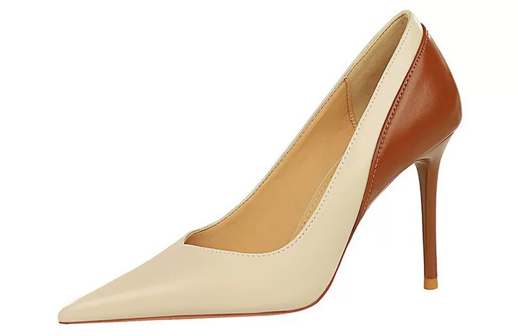 Stiletto heel banquet women's shoes shallow mouth pointed color matching spring and autumn new super high heel shoes 15 undefined