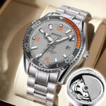 Haima 600 Fully Automatic Fake Mechanical Cut Out Watch Men's Luminous Calendar Waterproof
