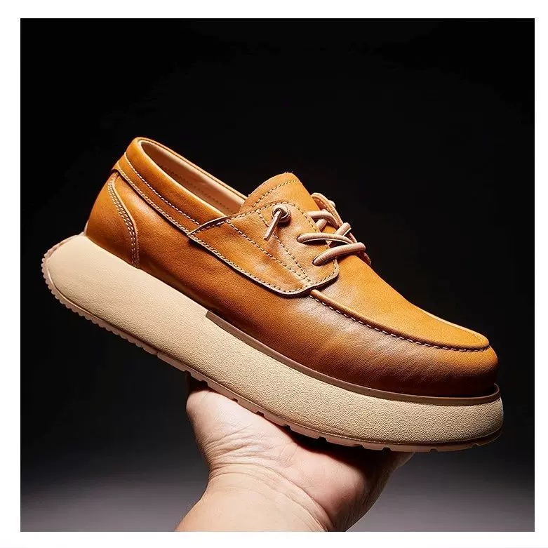 Autumn New Arrival Versatile Comfortable Soft-Soled Breathable Casual Leather Shoes Thick-Soled Trendy Men's Shoes 1 O1CN018Pne8q2MkEHMGIS4Q 2219372559865 0 cib