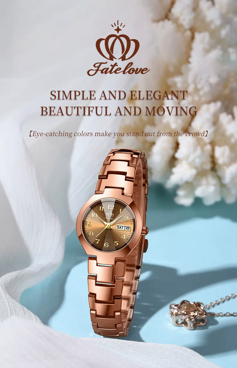 A generation of Fate love brand factory direct calendar quartz watch waterproof luminous ladies watch women's watch 2 undefined