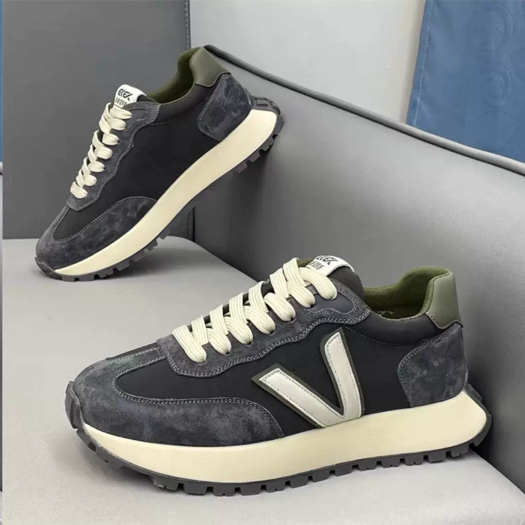 Comfortable Leather Popular Thick-Soled Shoes, Casual Shoes, Lace-Up Sports Shoes, Low-Cut Sneakers, Korean Style Shoes 2 O1CN01EinCvR1KQPhcwwyHV 2215831901158 0 cib