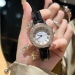 Trendy Brand New Roman Steel Strap Genuine Leather Diamond-Encrusted Women's Watch Quartz Luxury Diamond-Encrusted - Image 2