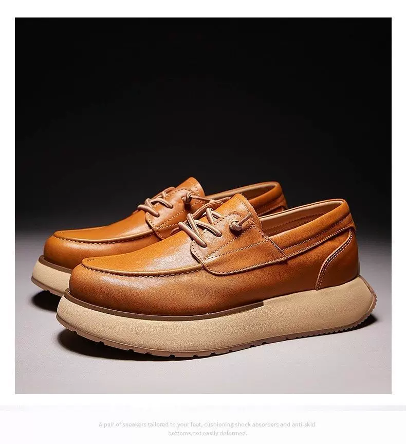 Autumn New Arrival Versatile Comfortable Soft-Soled Breathable Casual Leather Shoes Thick-Soled Trendy Men's Shoes 3 O1CN01W2Astb2MkEHOfpdOp 2219372559865 0 cib