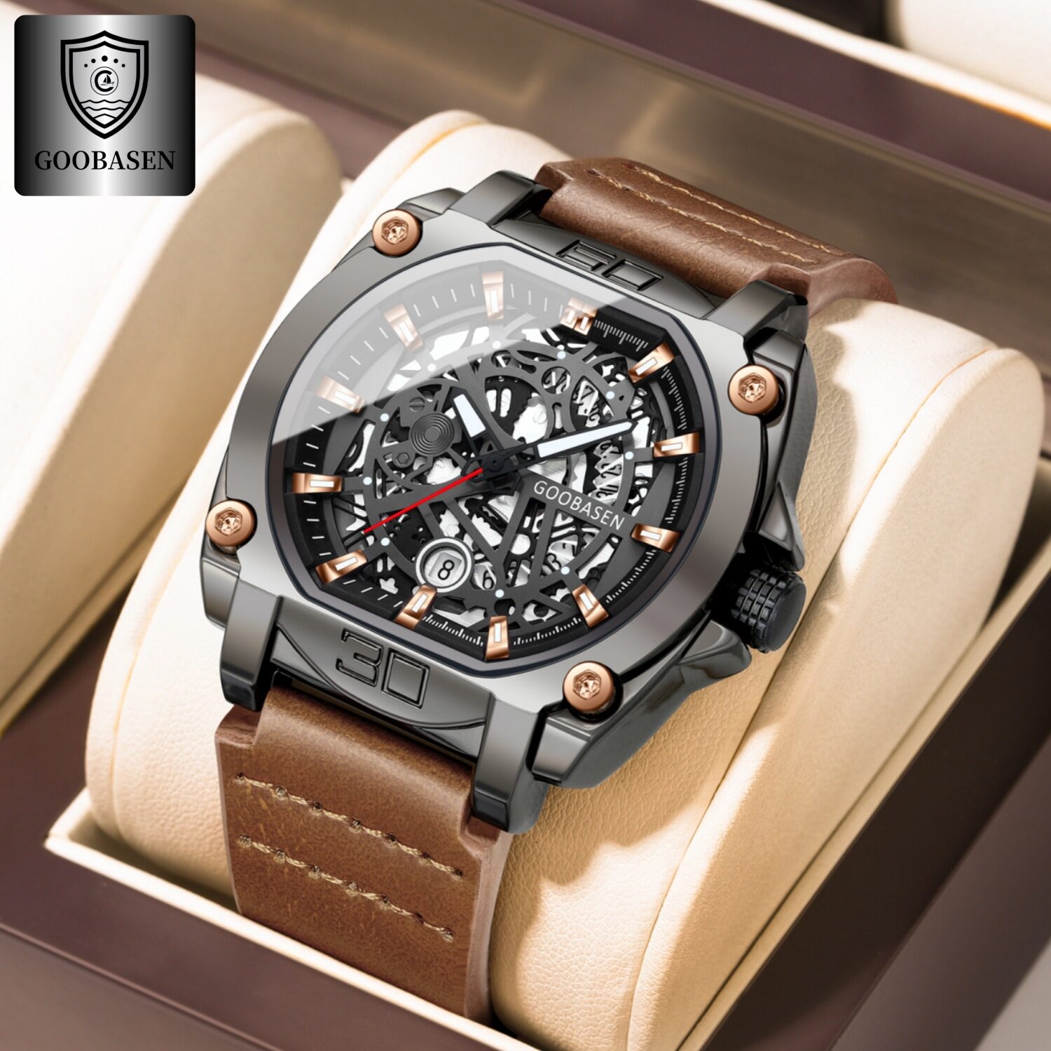 O1CN01aRI8uv1nA2OwuM3dQ_2216237765048-0-cib.jpg Gubosen multi-layer craft design sense men's watch waterproof luminous calendar live broadcast foreign trade popular - Image 1