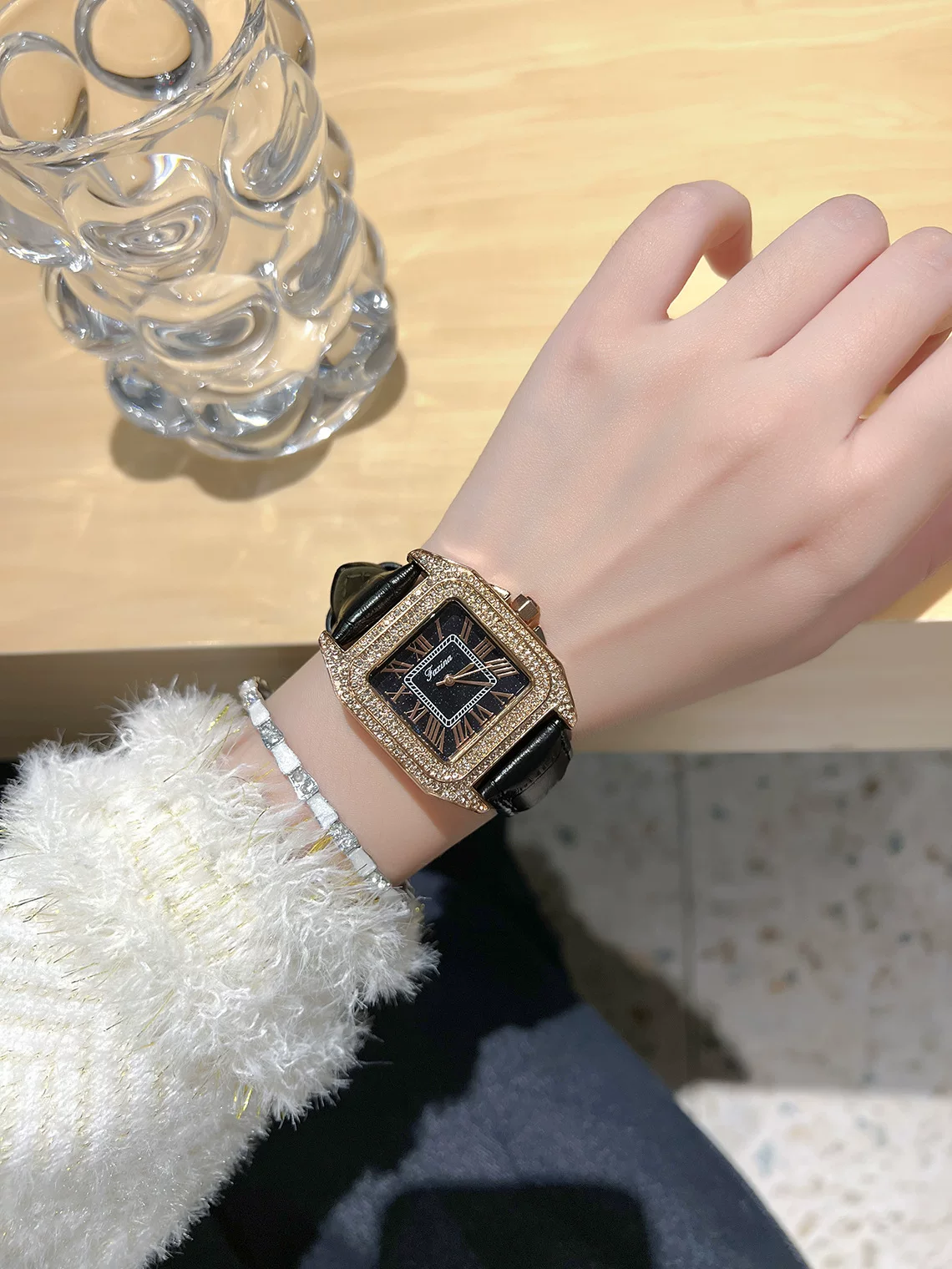 Fasina New Diamond-encrusted Women's Square Watch Korean Belt Quartz Watch Trendy Cross-border Hot Wholesale Explosions 7 O1CN01jR3IHS1riAJrIKJVw 2218159085664 0 cib