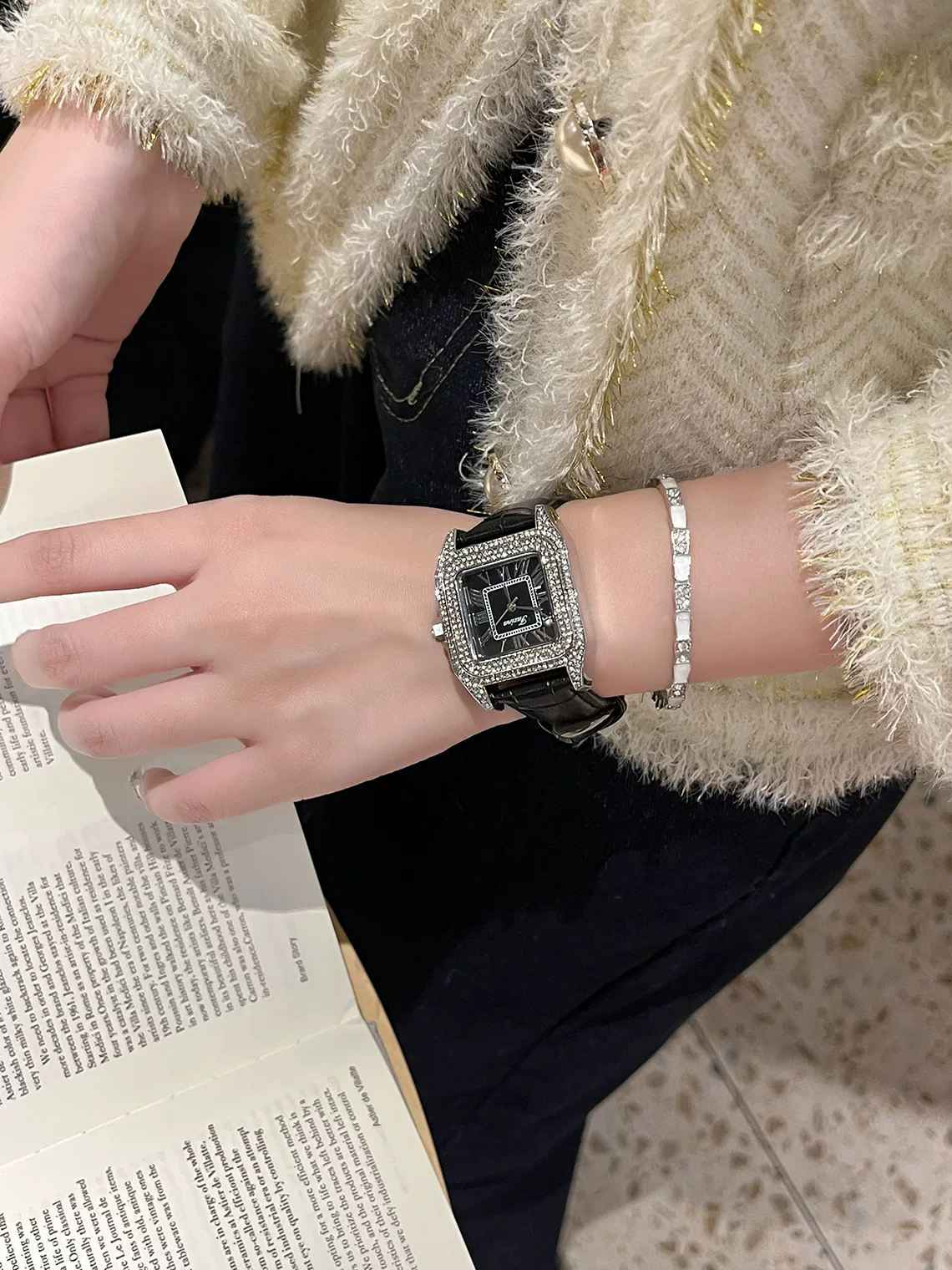 Fasina New Diamond-encrusted Women's Square Watch Korean Belt Quartz Watch Trendy Cross-border Hot Wholesale Explosions 9 O1CN01kb2XJH1riAJtgz5WO 2218159085664 0 cib