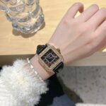 Fasina New Diamond-encrusted Women's Square Watch Korean Belt Quartz Watch Trendy Cross-border Hot Wholesale Explosions