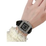Fasina New Diamond-encrusted Women's Square Watch Korean Belt Quartz Watch Trendy Cross-border Hot Wholesale Explosions - Image 5
