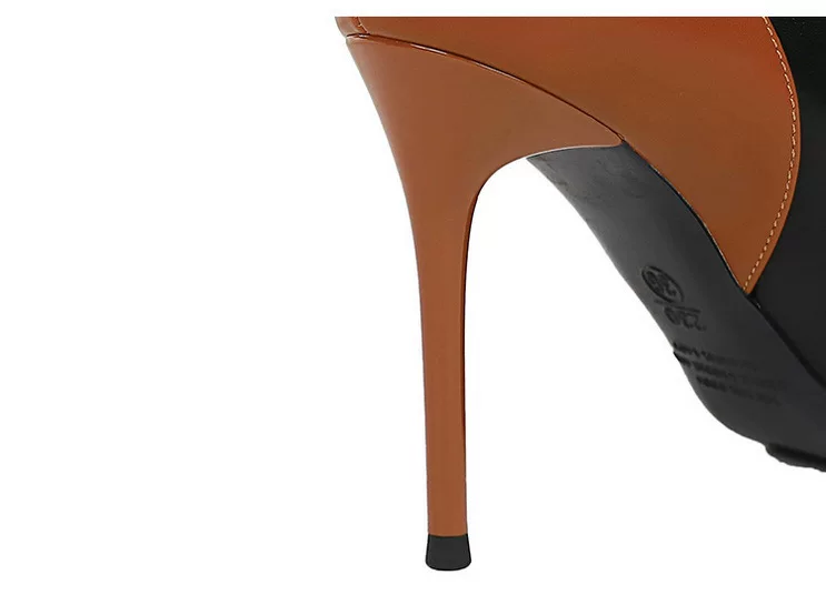 Stiletto heel banquet women's shoes shallow mouth pointed color matching spring and autumn new super high heel shoes 11 undefined