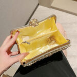 Golden Noble Dinner Bag, Luxury Small Square Bag, Celebrity Dress, Bridesmaid Bag, Mother-In-Law Wedding Banquet Bag, Party Annual Meeting Bag - Image 4