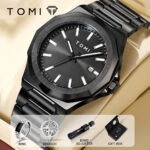 Tomi Simple Style Waterproof Business Men's Classic Steel Band Watch Set - Image 5