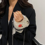 Mini Acrylic Bag European and American Fashion Niche Sequin Personalized One-Shoulder Crescent Bag Women's Chain Dinner Bag Trendy - Image 3