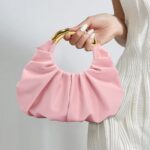Women's Bag New Cloud Bag Pleated Design Pleated Bag Asymmetric Hardware Handle to Enhance the Sense of Luxury Simple Handbag - Image 2