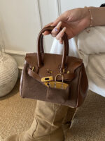 Autumn and Winter Retro Melard Brown Bag for Women New Versatile Crossbody Bag Handbag Platinum Bag Small Tote Bag - Image 2