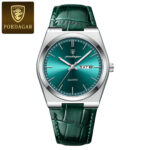 Poedagar Ultra-Thin Dual Calendar Men's Watch Trendy Fashion Leather Strap Quartz Watch Live Export Popular Wristwatch - Image 5