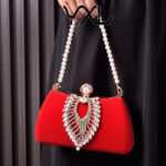 Hot Fashion Diamond Velvet Evening Bag Black Noble Dress Bag Vintage Cheongsam Bag Party Bride Bag