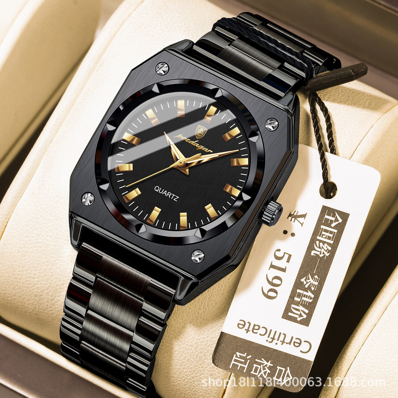 O1CN01YFai9p1vgZSZ8S66V_2219799256202-0-cib.jpg Poedagar Waterproof Luminous Retro Women's Watch Square Fashion Quartz Watch Live Broadcast Export Popular Watch - Image 1