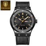 Poedagar Dual Calendar Men's Watch Leather Strap Fashion Waterproof Luminous Quartz Watch Live Foreign Trade Popular Wristwatch - Image 5