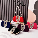 Hot Fashion Diamond Velvet Evening Bag Black Noble Dress Bag Vintage Cheongsam Bag Party Bride Bag - Image 2