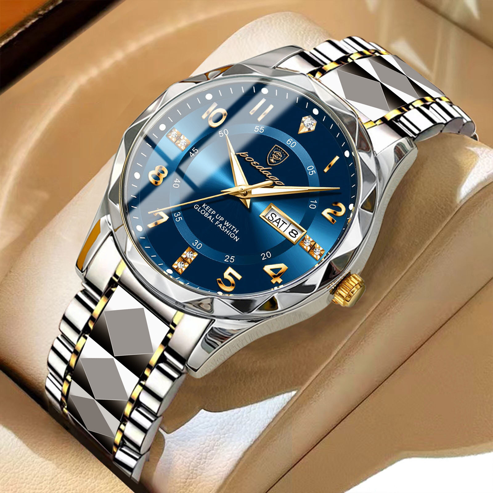 O1CN01iuFWiX1lrQfQpqiez_1990404872-0-cib.jpg Poedagar/Padachi New Export Steel Band Dual Calendar Business Fashion Sports Quartz Men's Watch Delivery 858 - Image 1