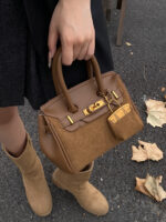 Autumn and Winter Retro Melard Brown Bag for Women New Versatile Crossbody Bag Handbag Platinum Bag Small Tote Bag