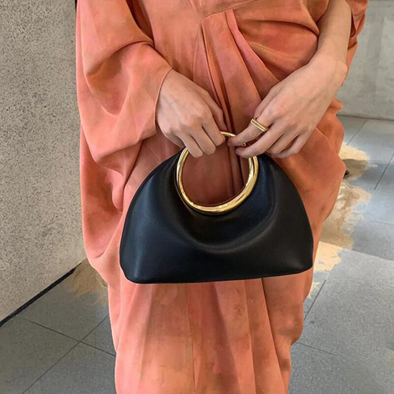 O1CN01twna2x1q9WmxrgtiJ_2214702065453-0-cib.jpg Niche Design French Style Elegant Handbag Metal Ring Cloud Bag Evening Bag Early Spring Premium Bag - Image 1