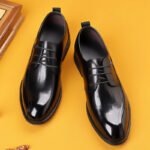 Men's Leather Shoes British Style Business High-end Leather Wedding Shoes Autumn New Black Commuter Shoes Men's