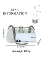 New Evening Dress Banquet Handbag One-Shoulder Evening Dress Small Bag Cheongsam Cross-Body Bag Dinner Party Lady Pleated Handbag - Image 5