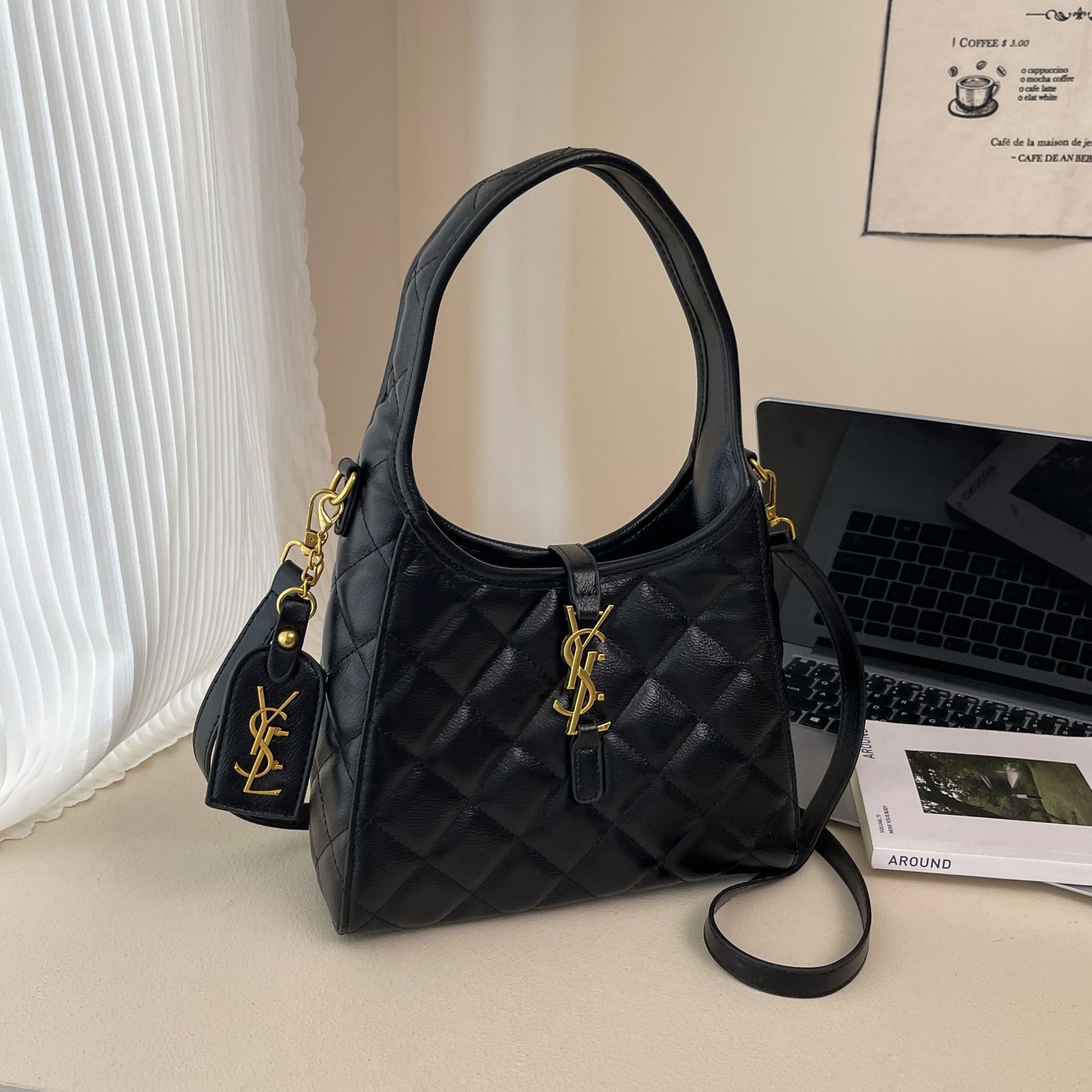O1CN01VntThy2DKjgQm1y40_2217723298591-0-cib.jpg Light Luxury High-End Yangshulin Style Handbag, Versatile and Fashionable, Light Luxury Temperament Single Shoulder Crossbody Bag - Image 1