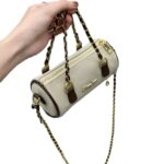 New Retro Chain Cylinder Bag Niche Design Frosted Handbag Women's High-End Soft-Sided Crossbody Bag - Image 5
