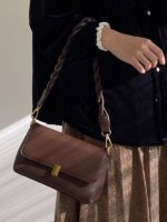 Autumn New Fashion Woven Strap Shoulder Bag Retro Crossbody Bag Women's High-End Handbag Underarm Bag - Image 2