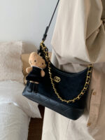 Retro Niche Suede Bag for Women  New Style Quilted Versatile Crossbody Bag Fashionable Contrasting Color Single Shoulder Underarm Bag - Image 5