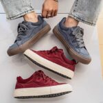 Trendy Men's Skate Shoes American Niche Casual Shoes Autumn New Versatile Thick-Soled Red Canvas Shoes for Men